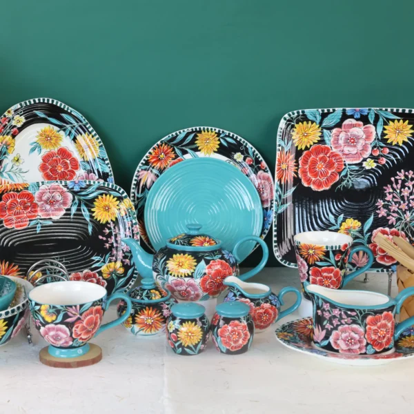 Großhandel Floral Dinnerware Keramik Tee Set